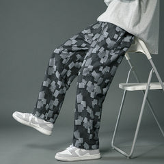 Men's Straight Leg Baggy Denim Jeans in Blue and Black