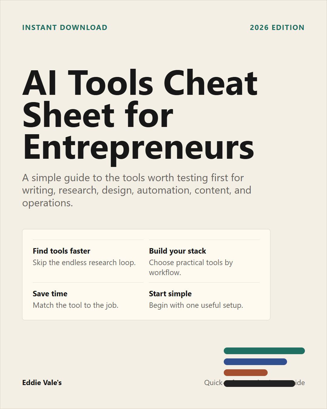 AI Tools Cheat Sheet for Entrepreneurs